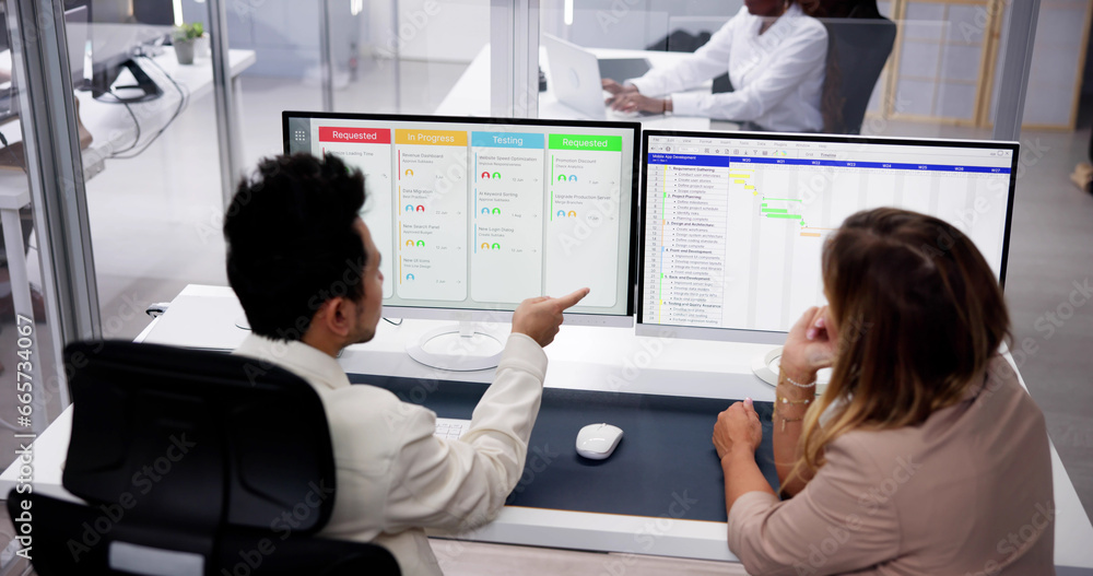 Poster agile scrum management and kanban schedule