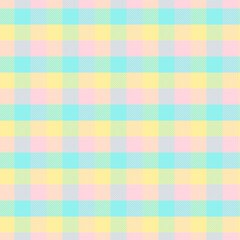 Pastel plaid with twill weave seamless pattern.Colorful tartan check repeat pattern.Vector illustration geometric background for fabric and paper.