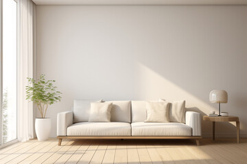 Fototapeta na wymiar Modern Minimal contemporary living room home interior design