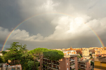 Rainbow over the town