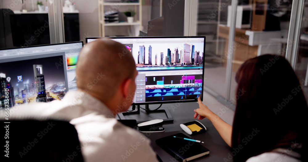 Poster Video Editor Or Designer Using Editing Software Tech