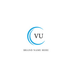 VU logo. V U design. White VU letter. VU, V U letter logo design. Initial letter VU linked circle uppercase monogram logo.