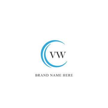 VW logo. V W design. White VW letter. VW, V W letter logo design. Initial letter VW linked circle uppercase monogram logo.