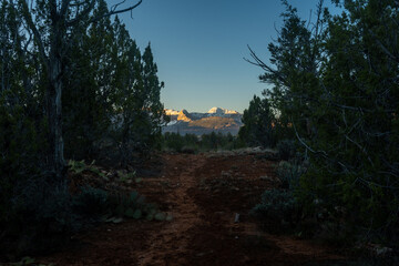 Low Angle of Muddy Trail in Southwestern Desert of Zion