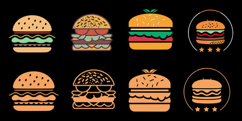 Burger logo ideas, Burger brand identity, Burger logo vector, Burger logo illustrator, Burger logo colors, Minimalist burger logo, Vintage burger logo, Abstract burger logo