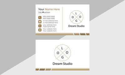 A modern and clean vector template business card set with geometric shapes.