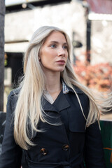 Fototapeta premium portrait of a wonderful young blond woman at autum in berlin