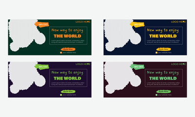 A vector template design web banner set with geometric shapes .Best for business proposal, marketing and also for business advertisement.