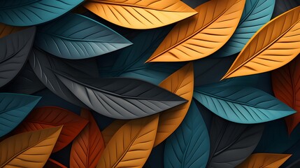 Abstract Leaves from Tumblr Archives: Earthy Colors and Geometric Patterns - Stock Image