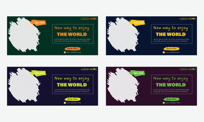A vector template design web banner set with geometric shapes .Best for business proposal, marketing and also for business advertisement.