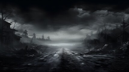 Gloomy Grunge: Captivating Stock Photo of Gray Background with Mist and Free Brushwork