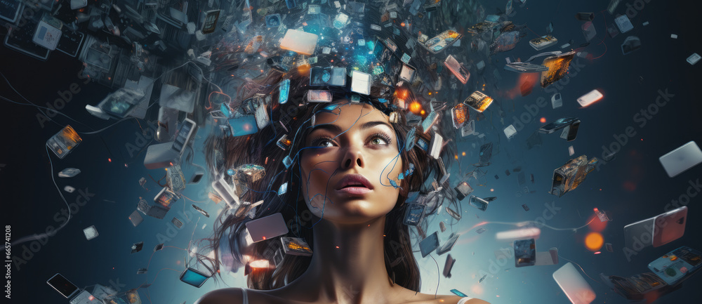 Poster the concept of social networks and information available online and a large overwhelming amount of d