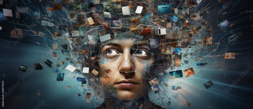 Poster the concept of social networks and information available online and a large overwhelming amount of d