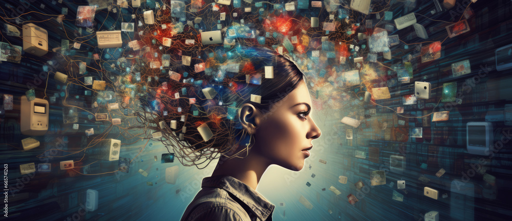 Poster the concept of social networks and information available online and a large overwhelming amount of d