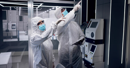 Sterile Semiconductor Manufacturing Factory And Workers