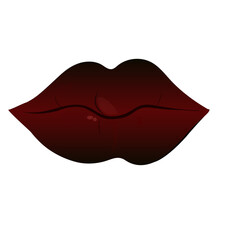 Red lips isolated on white background