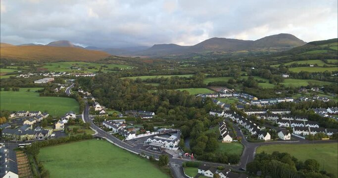 Residential Real Estate Homes in Kenmare Town in County Kerry, Ireland - Aerial
