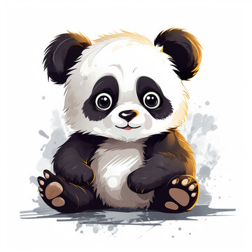 Sad panda in coat