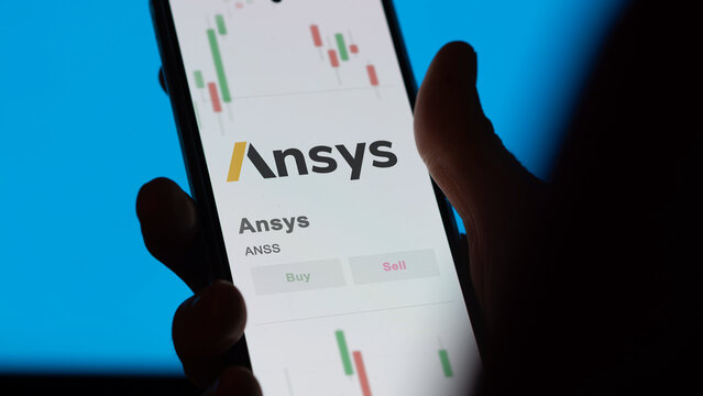 21th October 2023 Canonsburg, Pennsylvania. The logo of Ansys on the screen of an exchange. Ansys price stocks, $ANSS on a device.