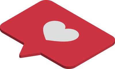 Love notification icon. Like icon heart . 3d vector