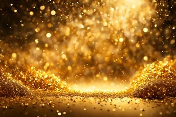 Step into a Festive Christmas Scene with a Touch of Magic. Golden Christmas Particles and Sprinkles illuminate the holiday spirit, making your celebrations truly enchanting