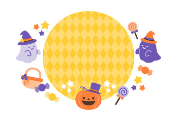 Fototapeta premium ハロウィンのフレームイラスト素材