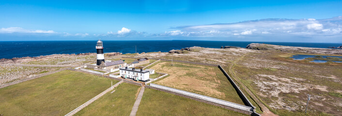 Aerial view of the Lighthouse on Tory Island, County Donegal, Republic of Ireland © Lukassek