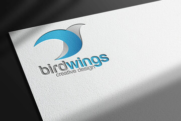 Realistic logo mockup with white paper
