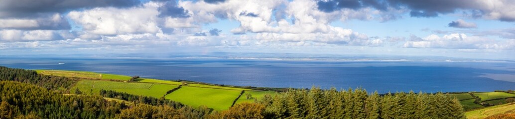 Fototapeta na wymiar Aerial view of the Exmoor coast in the North Devon district in the county of Devon, England