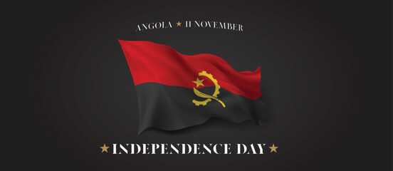 Angola independence day vector banner, greeting card