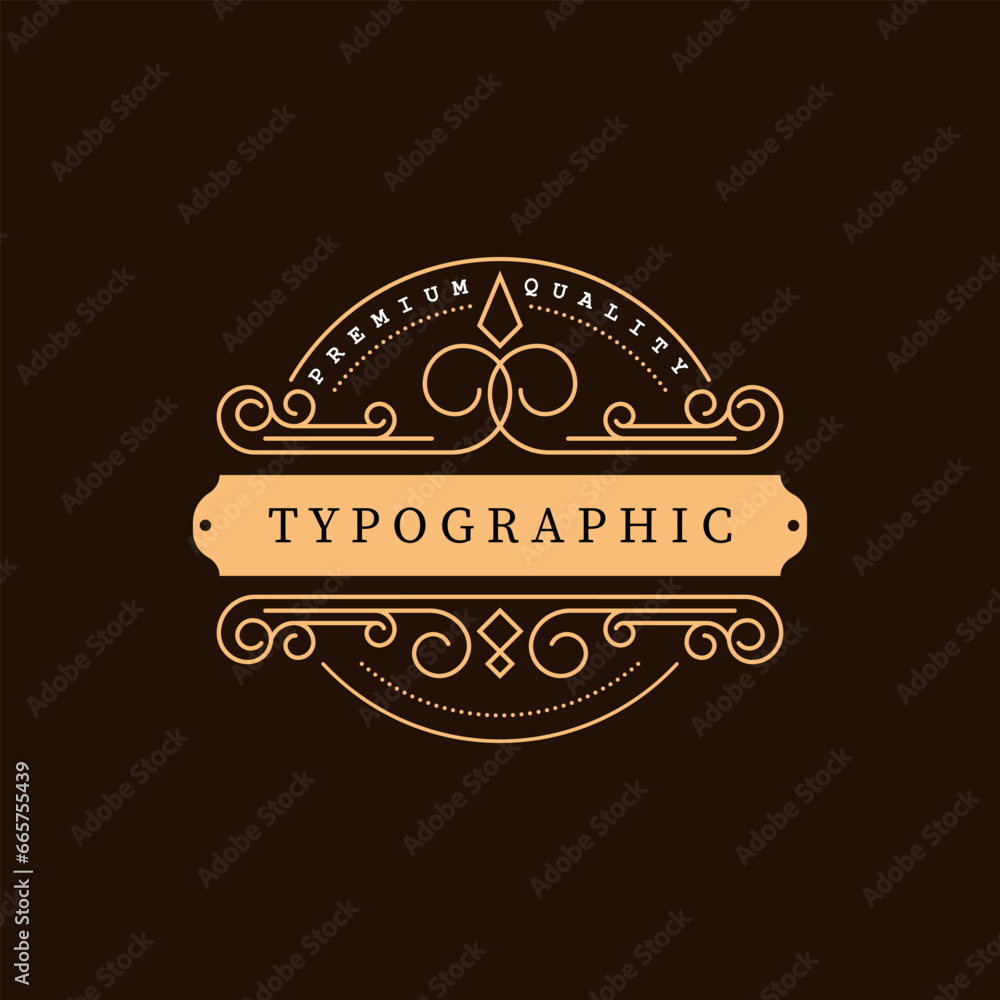 Aufkleber design template classis border frame with for business brand with line style.