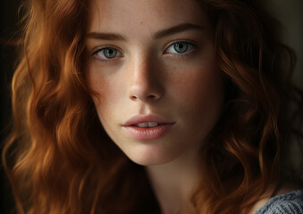 The red-haired girl with blue eyes