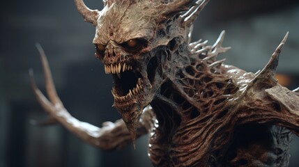 detailed hellish creature in the style of Hieronymus.Generative AI