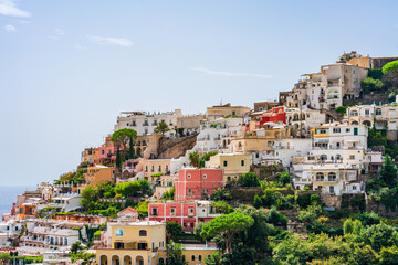 Fototapeta na wymiar Positano - picturesque village on Amalfi coast in Campania, Italy, a popular travel destination in Europe