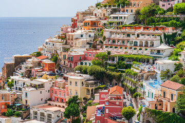 Positano - picturesque village on Amalfi coast in Campania, Italy, a popular travel destination in Europe