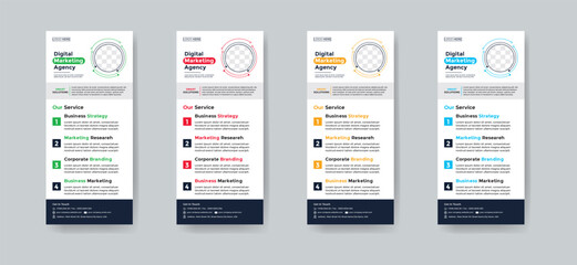 Modern creative corporate business dl flyer or rack card layout concept background flyer brochure cover template for grow up your business to the next level