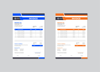 Professional business invoice template design