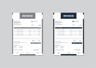creative modern black invoice template design