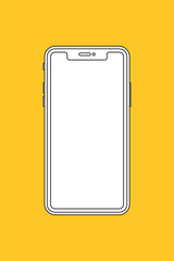 vector outline of smartphone drawing. elegant thin line style mobile phone design