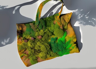 Nature decoration on a shoulder bag