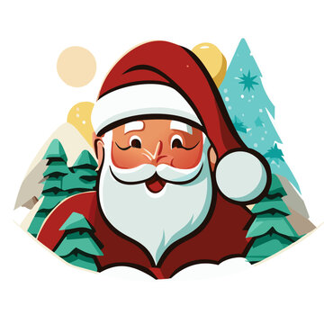 Enchanting Christmas Wonderland with Santa Claus_Charming Christmas Eve Illustration