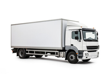 A white truck symbolizing transportation and delivery services in the logistics and shipping industry.