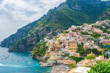Cercles muraux Plage de Positano, côte amalfitaine, Italie Positano - picturesque village on Amalfi coast in Campania, Italy, a popular travel destination in Europe