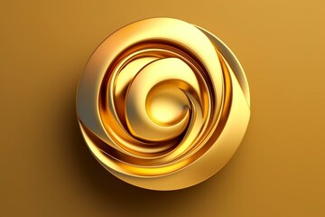 vibrant golden 3D design with circular element for beauty cosmetics. Generative AI