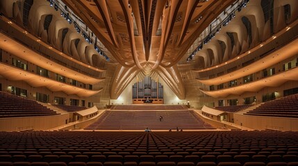 Interior architecture of a theater and performance hall. Generative AI