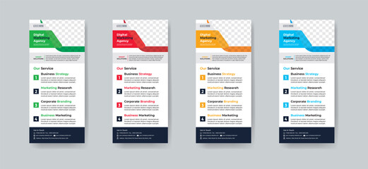 Modern creative corporate business dl flyer or rack card layout concept background flyer brochure cover template for grow up your business to the next level