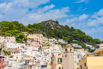 View of Capri town on Capri Island, Italy