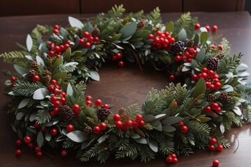 Fototapeta na wymiar christmas wreath on a white background