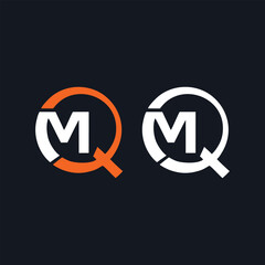 Simple letter m and q icon logo for product or brand. - obrazy, fototapety, plakaty