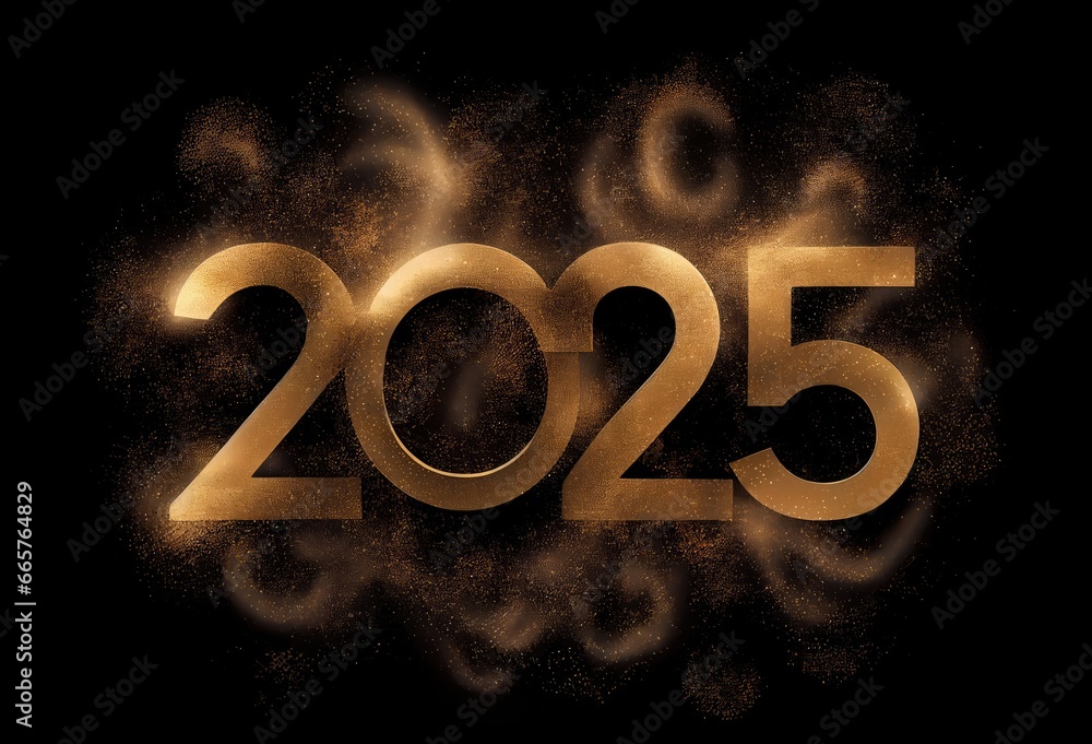 Poster 2025 celebration fireworks display setting background generative ai